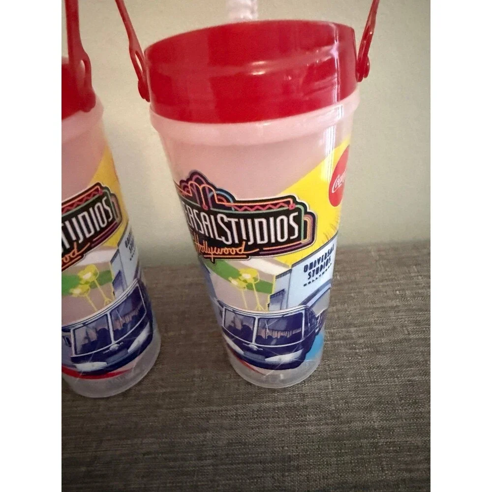 Lot of 2 Universal Studios Hollywood Coke Freestyle Souvenir Refillable Cups